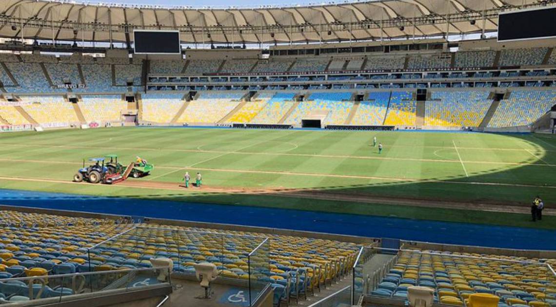 Gramado do Maracan&atilde; foi trocado - DivulgaÃ§Ã£o