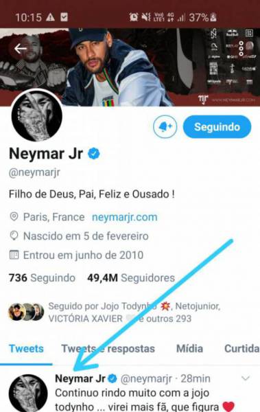 Neymar elogia Jojo Todynho