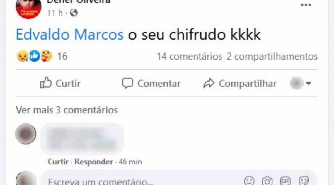 Crime ocorreu depois que Dener Silva fez um post chamando o primo de 'chifrudo' - Reprodução/Facebook