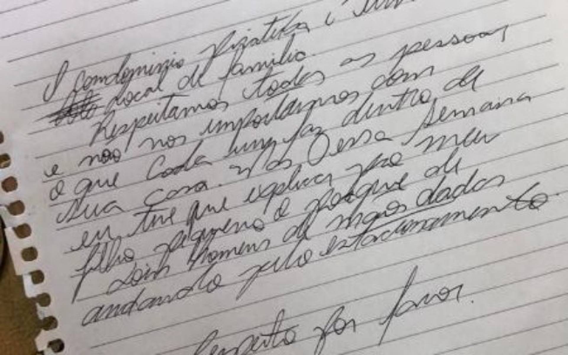 Remetente do bilhete n&atilde;o se identifico