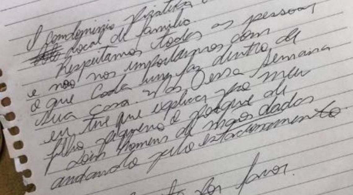 Remetente do bilhete não se identifico - Reprodução