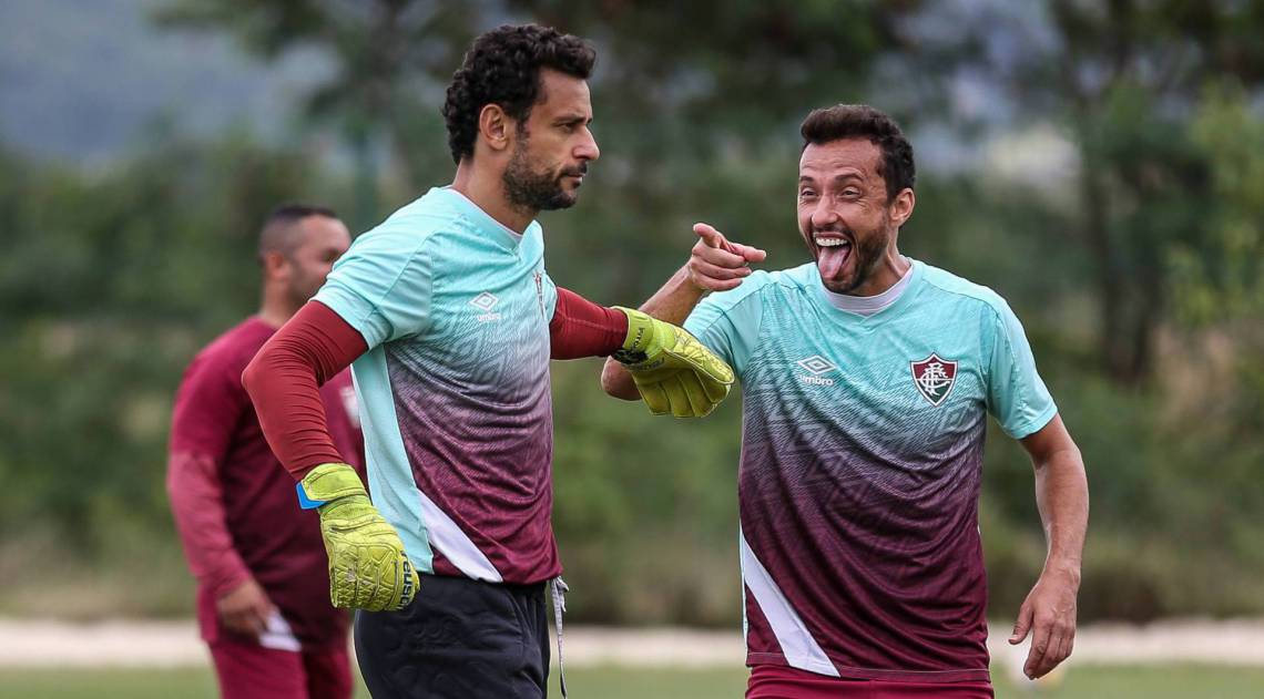 Fred e Nenê foram poupados contra o Atlético-MG. A dupla é a grande esperança de gols no Tricolor - Lucas Merçon / Fluminense / Divulgação