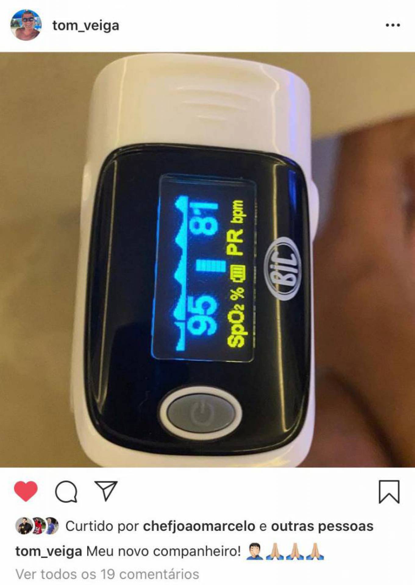 Post de Tom Veiga - Reprodução