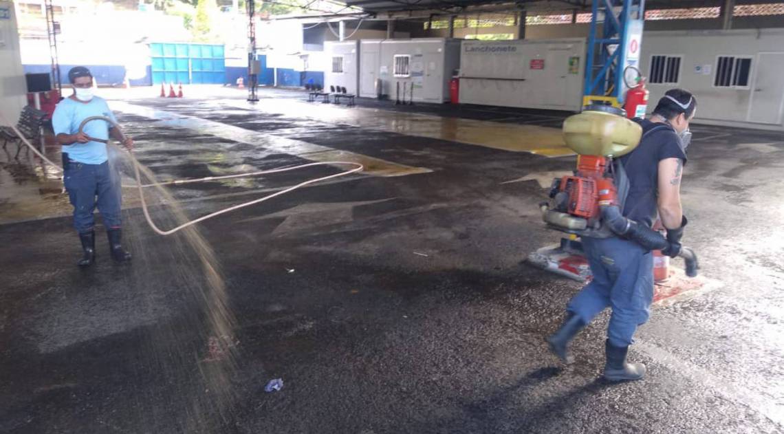 Posto de vistoria do Detran, Centro Municipal de Sa&uacute;de e Pra&ccedil;a S&aacute;vio Gama passam por higieniza&ccedil;&atilde;o - Divulga&ccedil;&atilde;o