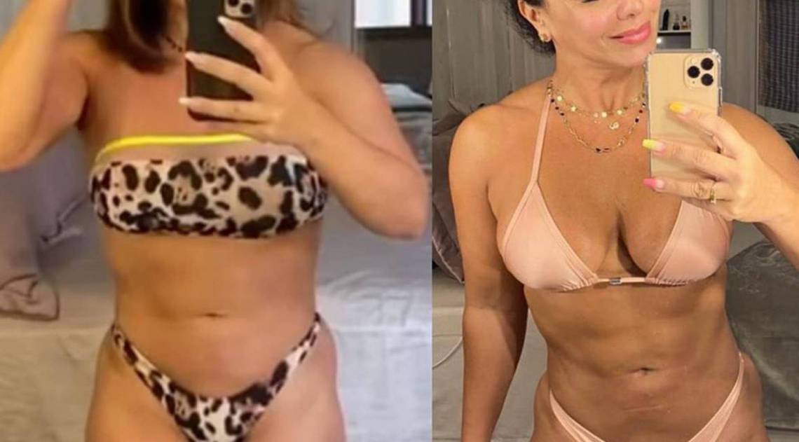 Viviane Ara&uacute;jo mostra antes e depois - Reprodução / Instagram