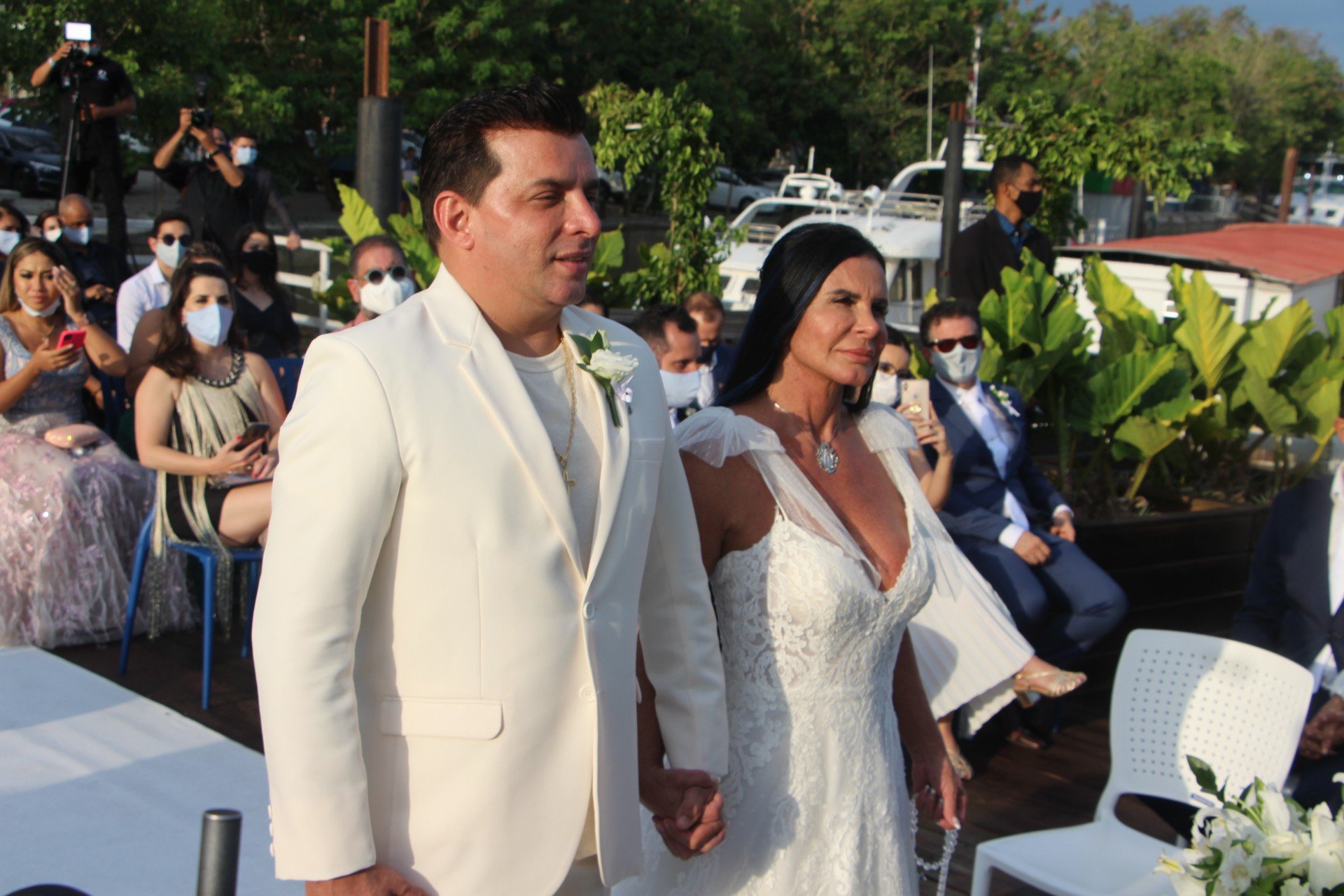 Gretchen e Esdras Souza se casaram nesta quarta-feira em Belém do Pará - Ag. News