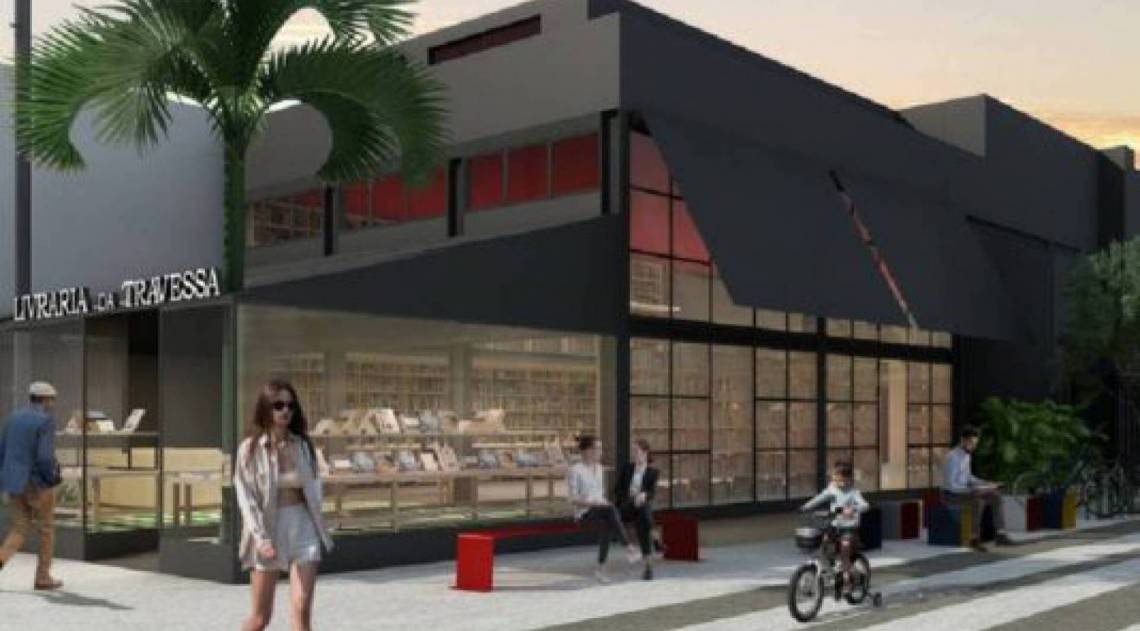 A livraria fará ainda melhorias na calçada em frente ao estabelecimento e criará um espaço de convivência no mobiliário urbano - Imagem Divulgação