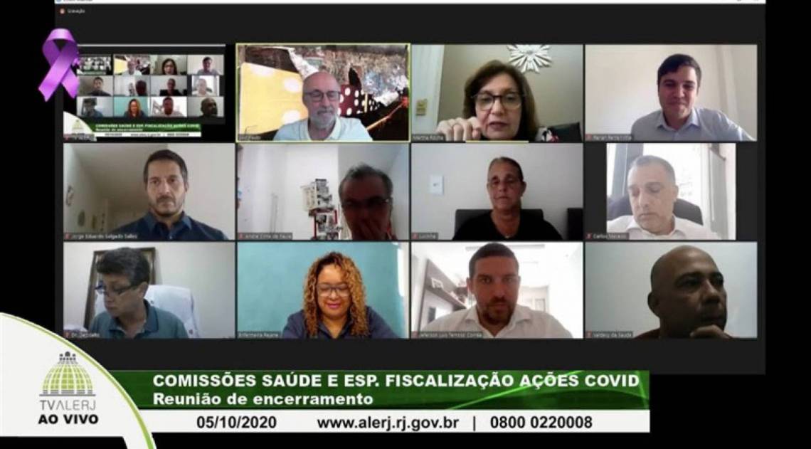 Deputados participaram de audiência pública virtual nesta segunda-feira - Reprodução/TV Alerj