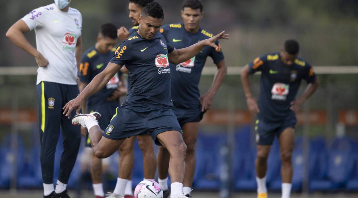 Caserimo será o capitão do Brasil na estreia das Eliminatórias para a Copa do Catar - Lucas Figueiredo/CBF