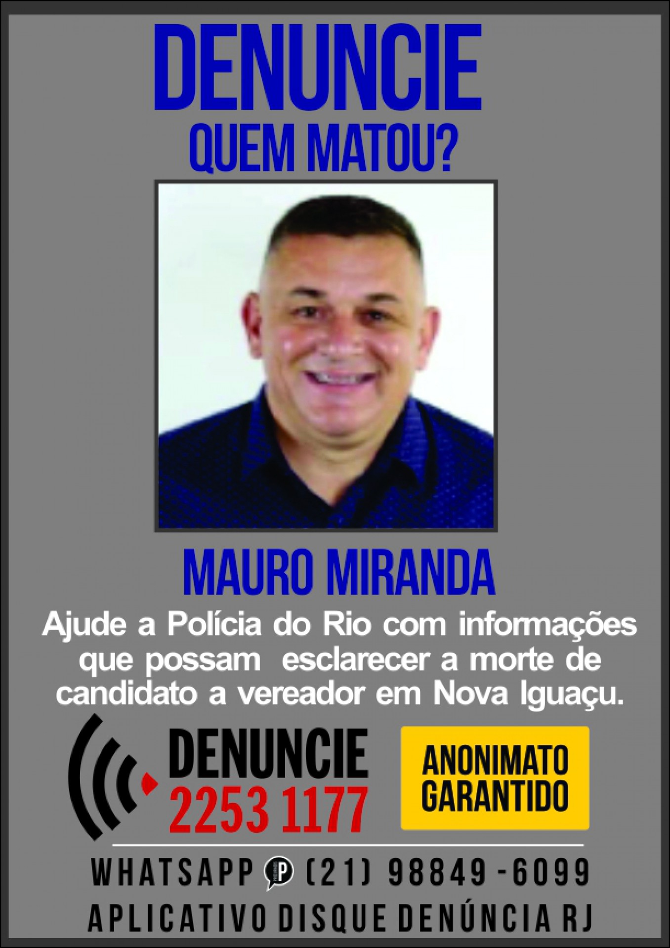 Candidato a vereador &eacute; morto a tiros em Nova Igua&ccedil;u