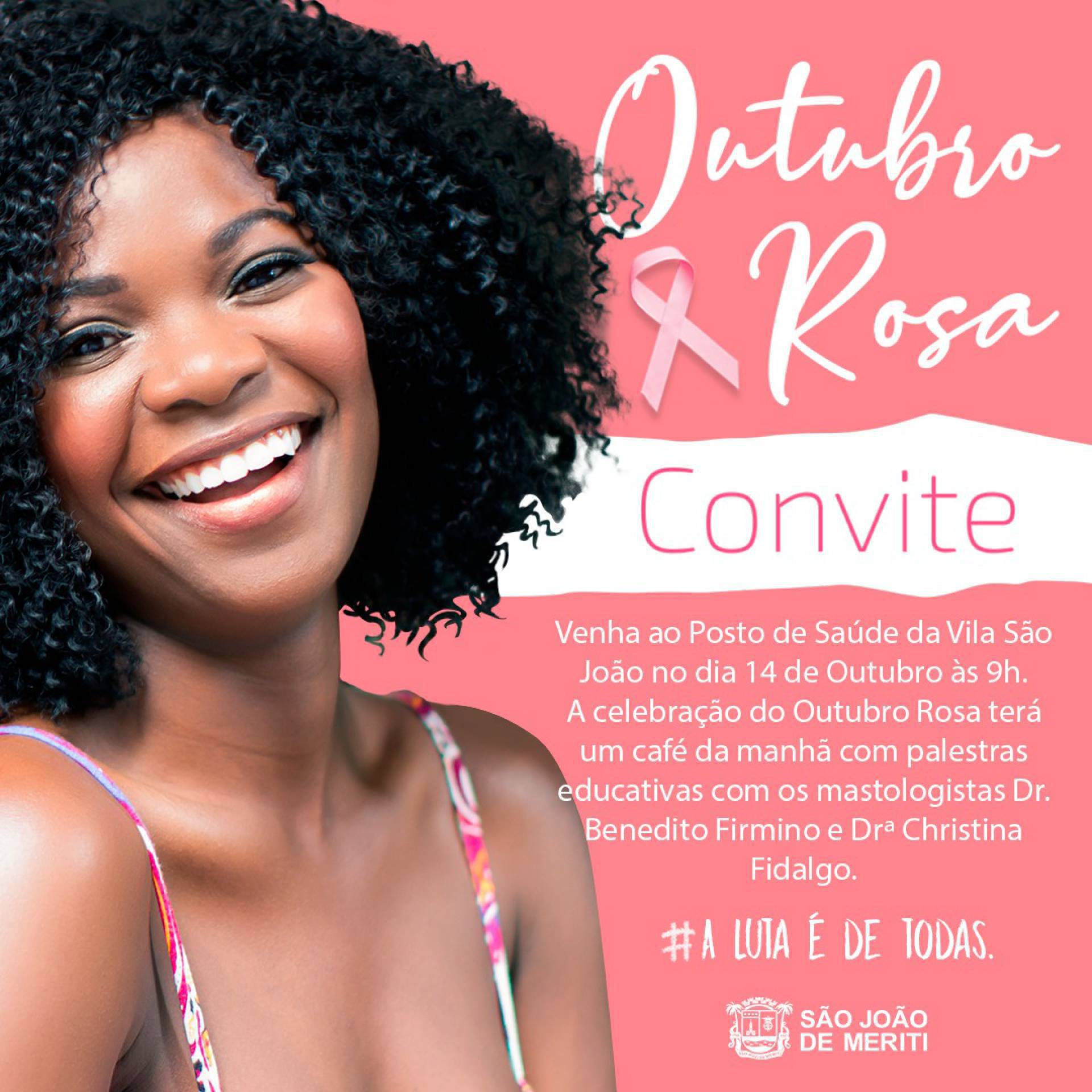 Convite para palestra sobre prevenção ao Câncer de Mama. - Divulgação/ PMSJM