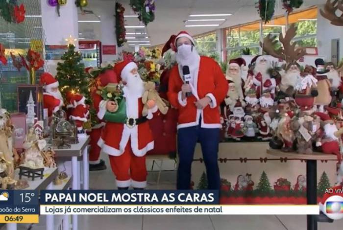 André Modesto vestido de Papai Noel