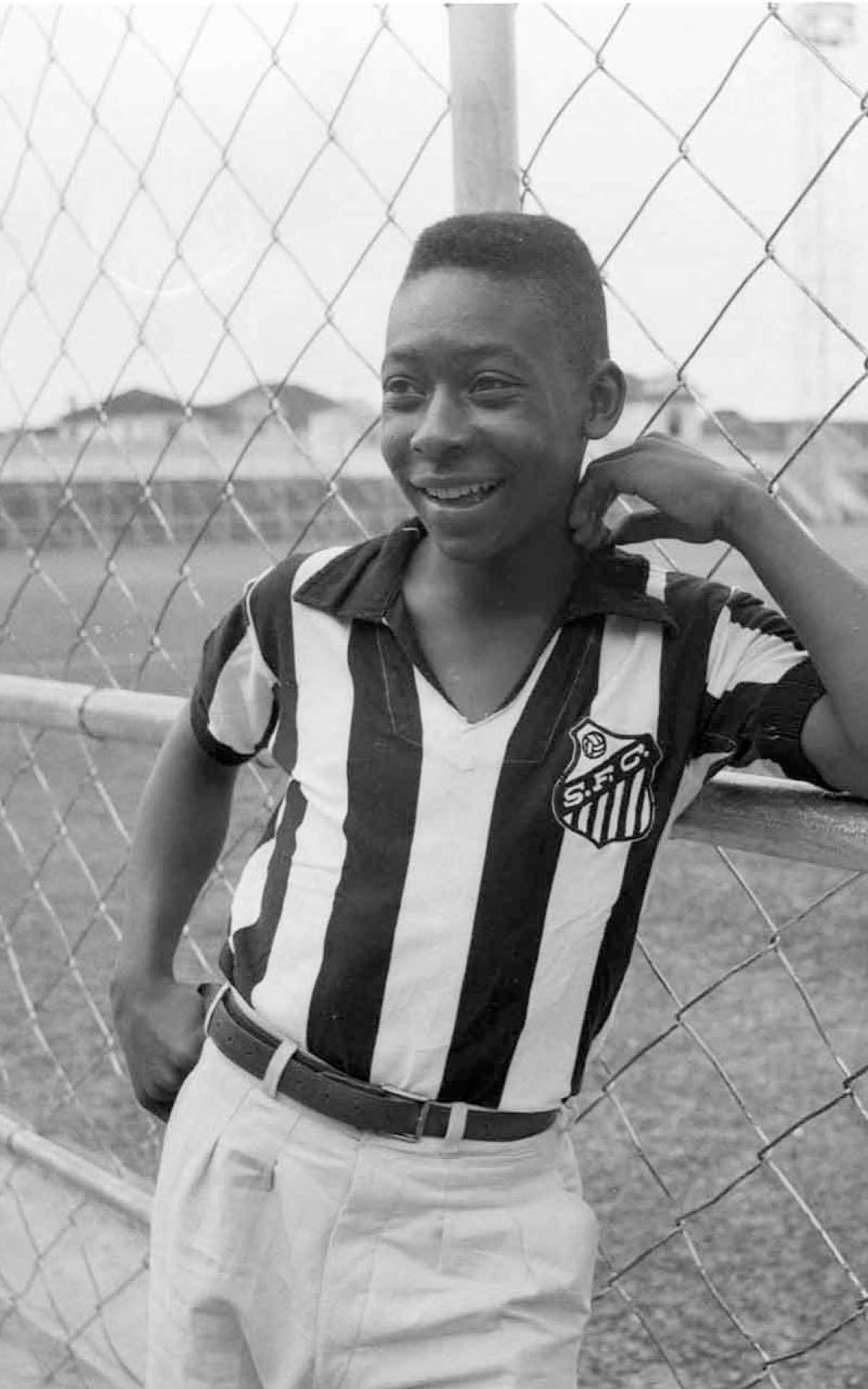 Foto de Pelé quando chegou ao Santos