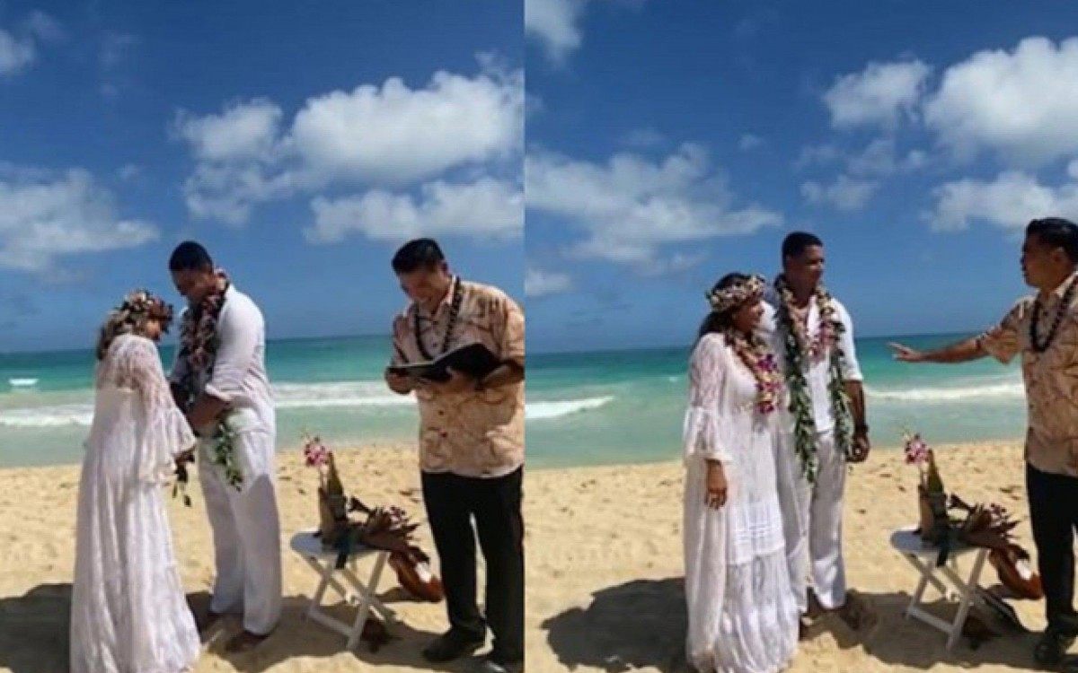 Xanddy e Carla Perez renovam votos de casamento no Hava&iacute; - Reprodução Internet