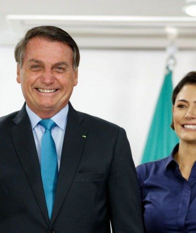 Presidente Bolsonaro e primeira-dama Michelle Bolsonaro - Carolina Antunes/PR