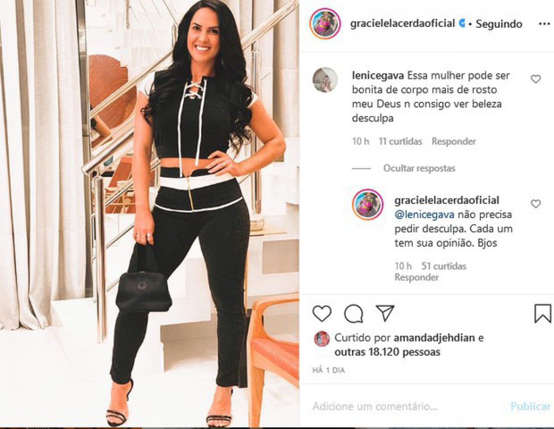 Graciele Lacerda recebe crítica nas redes sociais: 'não é bonita de rosto' - Reprodução Internet