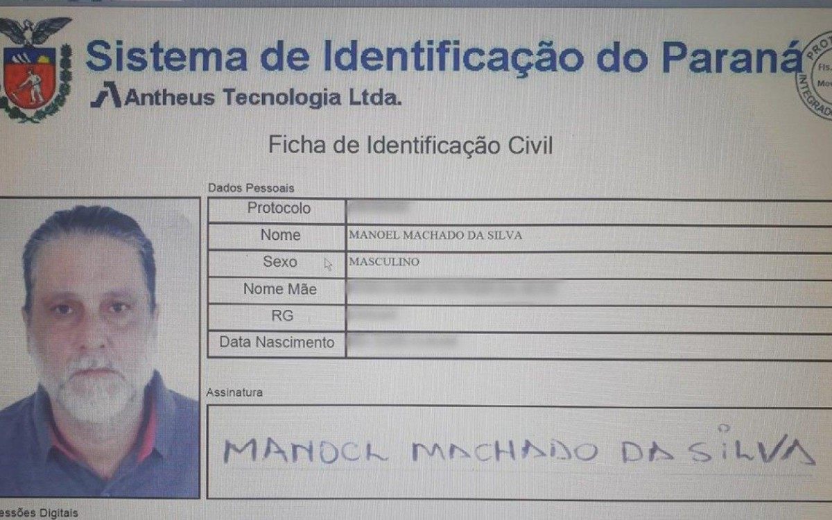 Documento falso de Paulo Cupertino foi feito no interior do Paraná - Divulgação/Polícia Civil