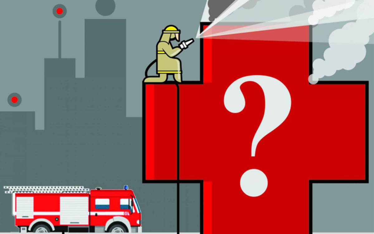 Nuno Vasconcellos: "O inc&ecirc;ndio aconteceu justamente no instante em que Bras&iacute;lia tinha dado in&iacute;cio &agrave; discuss&atilde;o de uma prov&aacute;vel privatiza&ccedil;&atilde;o do SUS" - ARTE KIKO