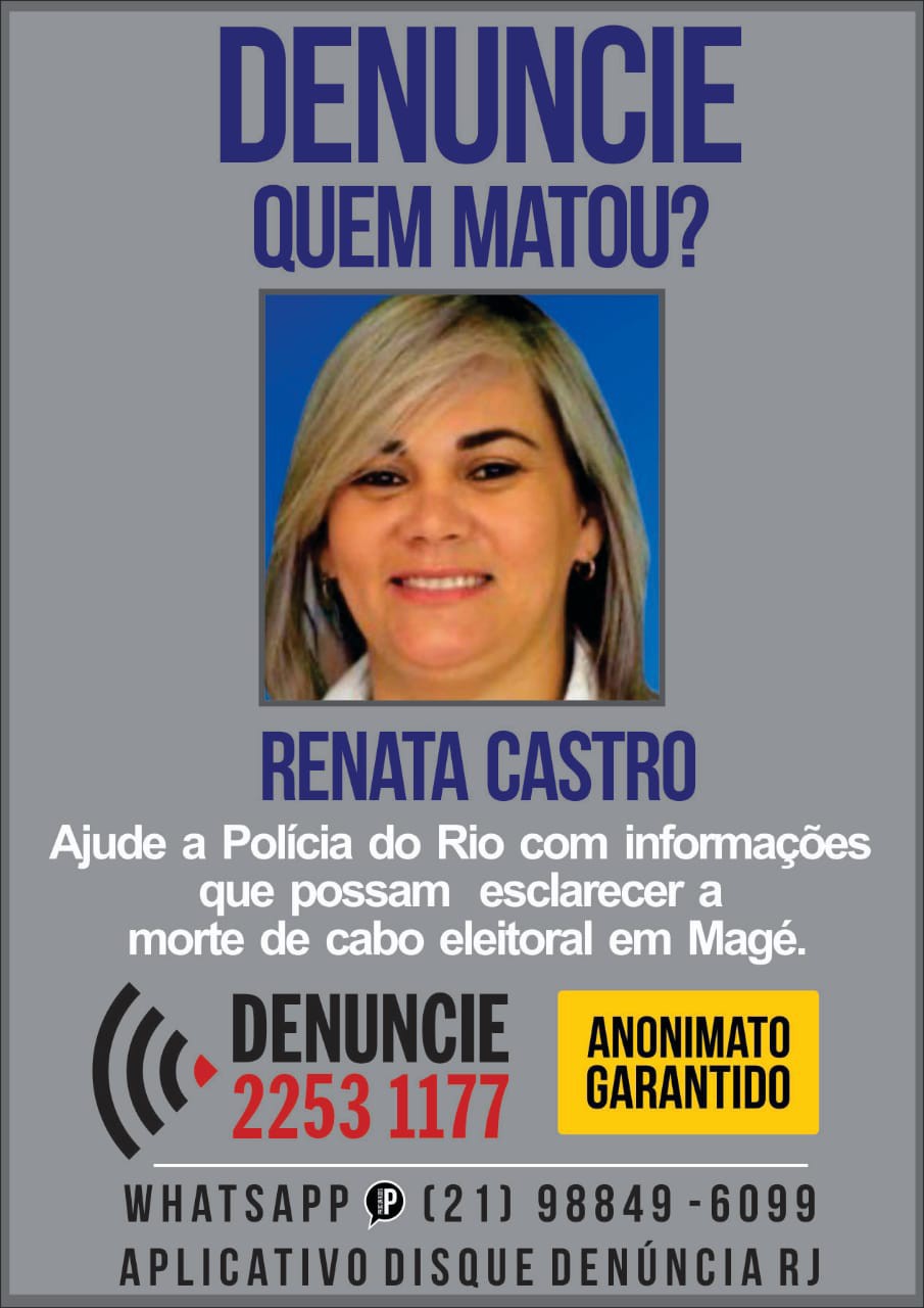 Disque Denúncia pede informações sobre envolvidos na morte de cabo eleitoral morta em Magé - Divulgação / Portal dos Procurados