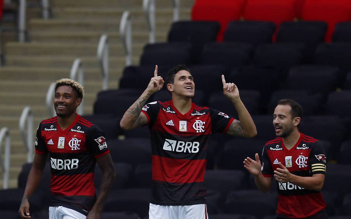 Rio de Janeiro - 01/11/2020 - Pedro do Flamengo durante partida contra a equipe do S&atilde;o Paulo no estadio do Maracana valido pelo Campeonato Brasileiro 2020. Foto: Luciano Belford/agencia O Dia