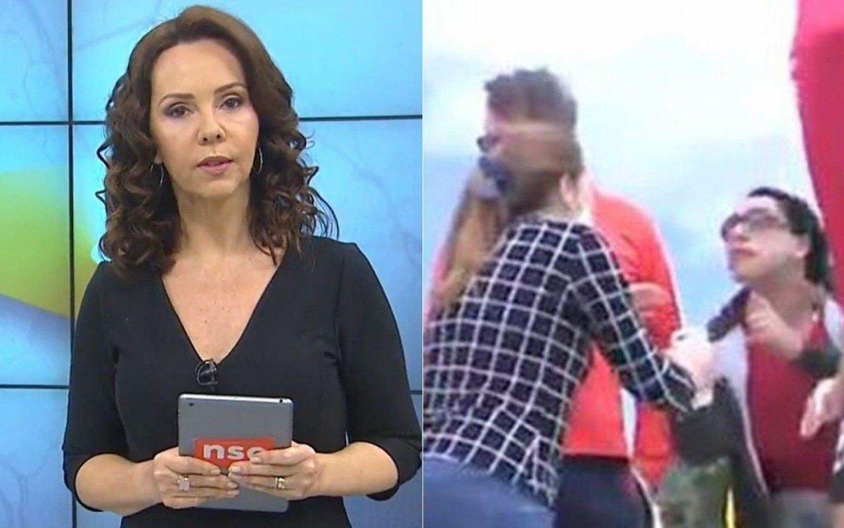 Agressão ao vivo  - REPRODUÇÃO/NSC TV