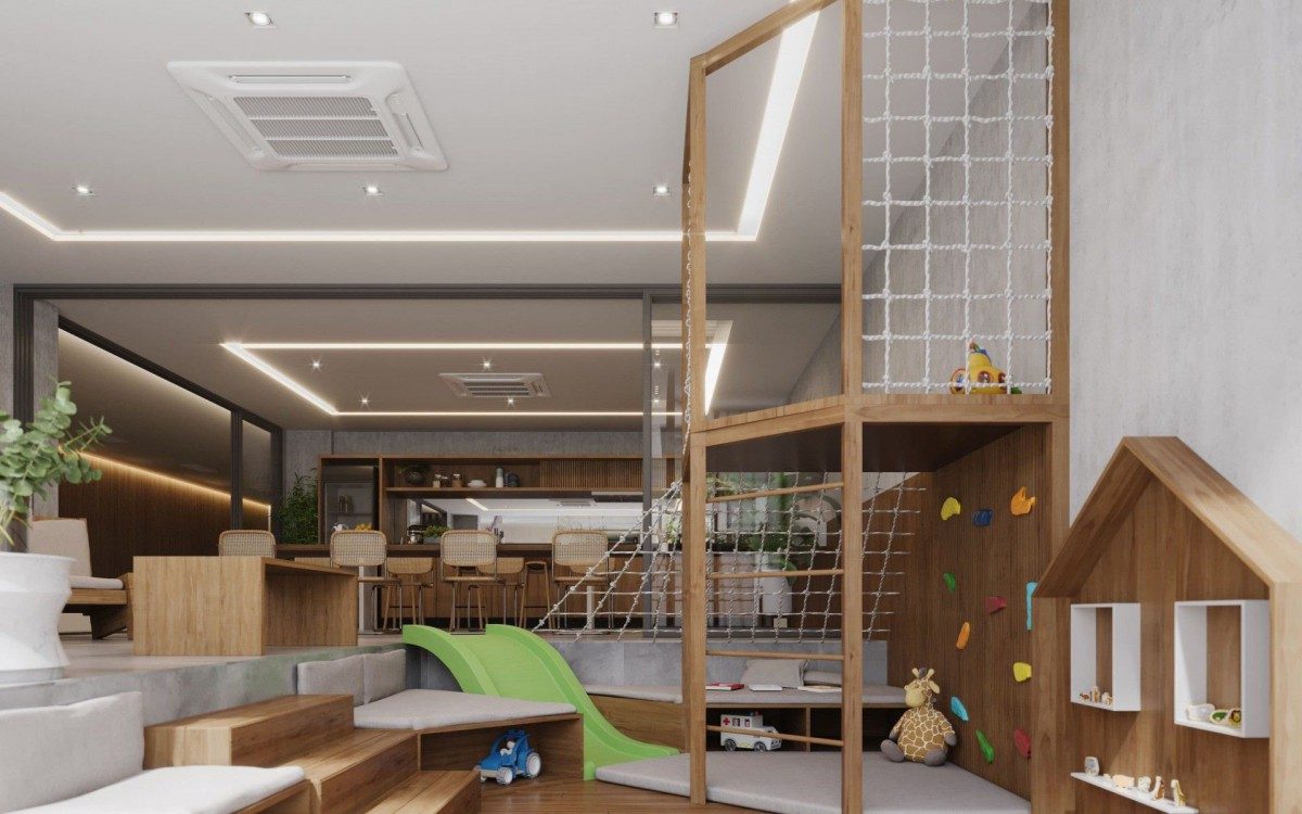 O espa&ccedil;o kids ser&aacute; uma das op&ccedil;&otilde;es de lazer do residencial com 48 unidades que ser&aacute; lan&ccedil;ado na Tijuca - Divulga&ccedil;&atilde;o