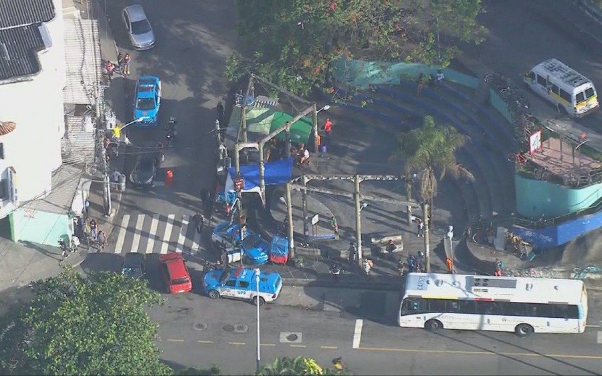 Policiamento foi reforçado no Vidigal após confronto - Reprodução/ TV Globo