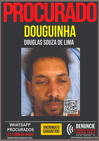 Cartaz com foto de Douglas foi divulgado pela Polícia - Divulgação