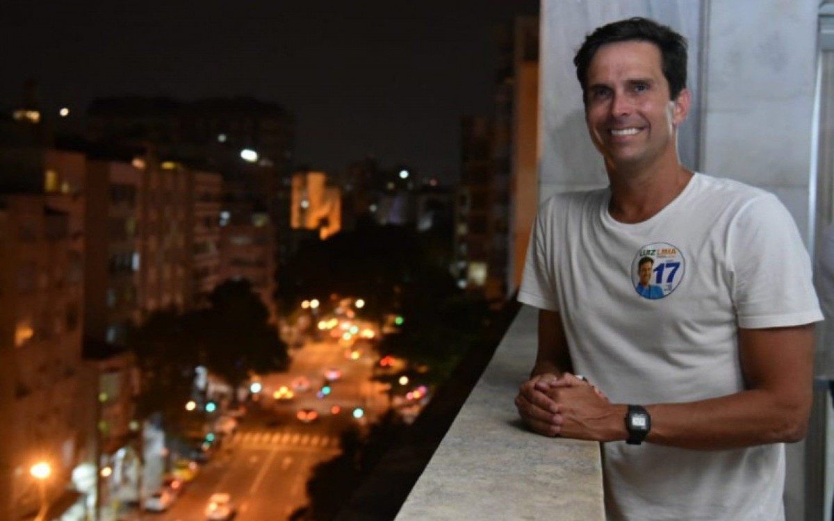 Candidato à Prefeitura do Rio pelo PSL, Luiz Lima, na Tijuca