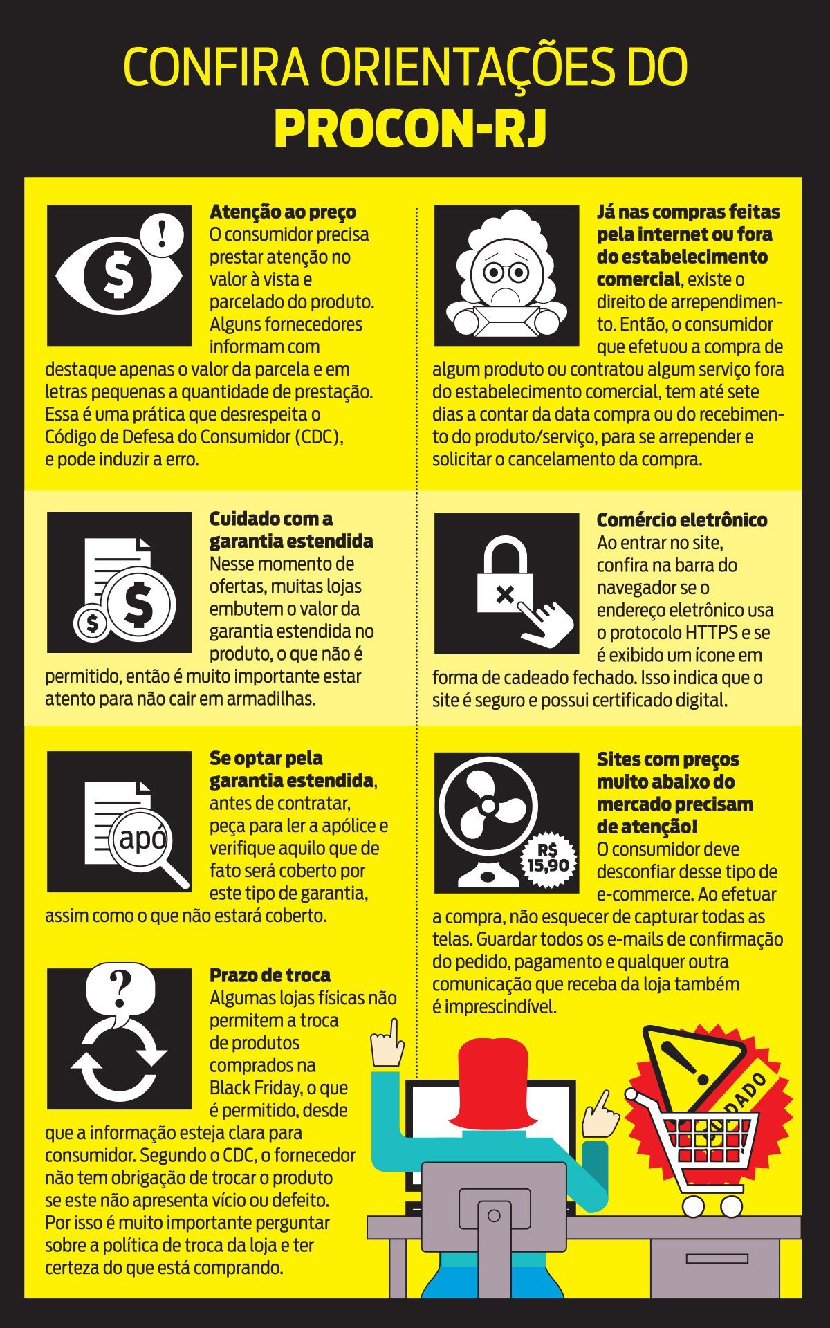 Veja as orientações do Procon-RJ para compras na Black Friday
