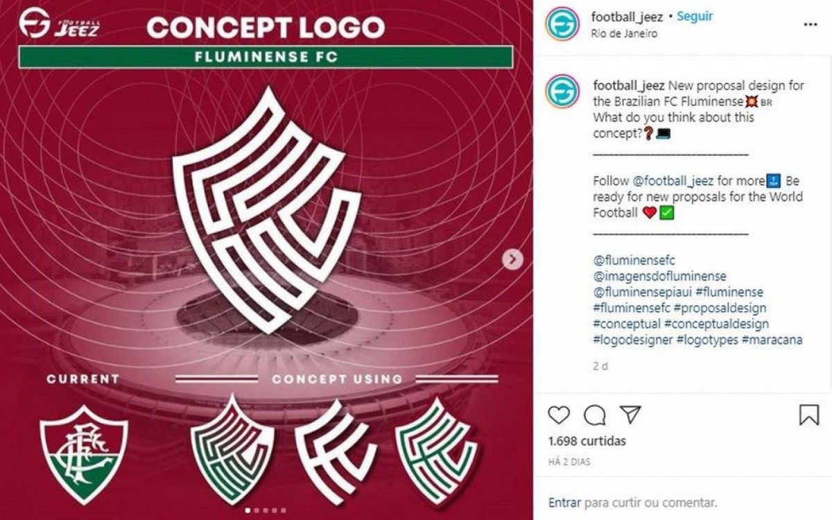 Imagem fake de novo escudo do Fluminense viraliza