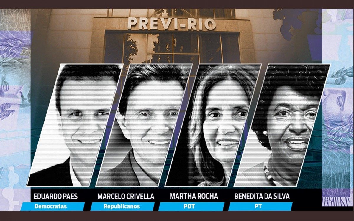 Quatro primeiros colocados nas pesquisas para a Prefeitura do Rio revelam planos para a previdência municipal