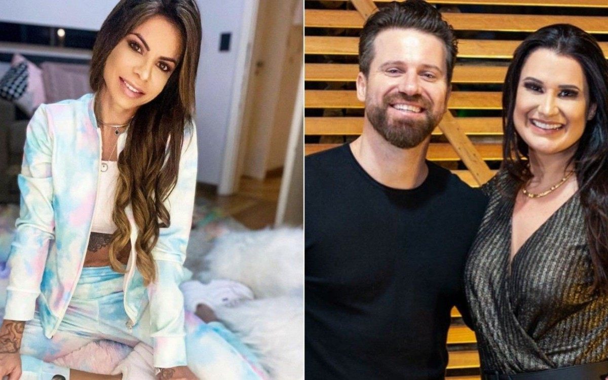 Maria Clara e o ex-casal Marlon e Let&iacute;cia