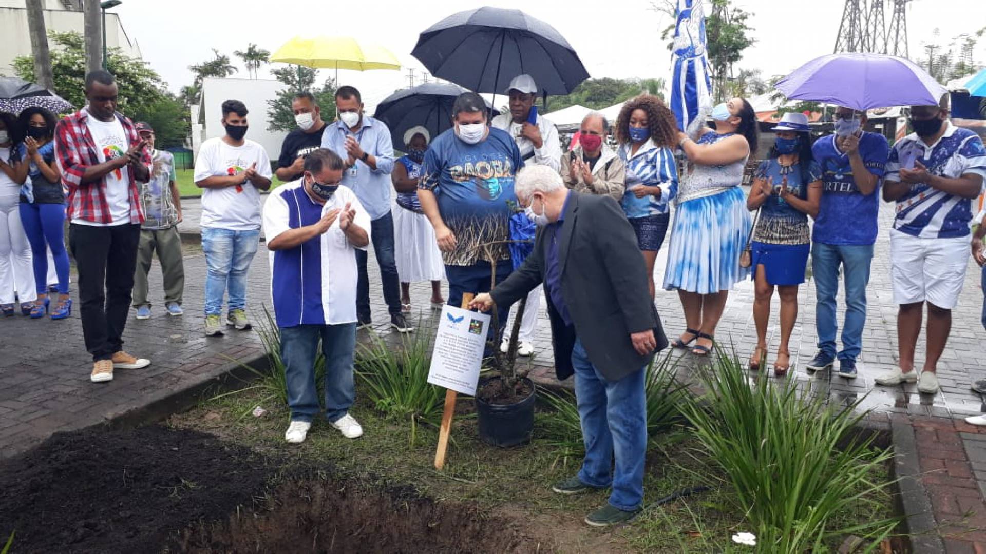 Portelenses se unem no Parque Madureira para plantar baob&aacute; no dia da Consci&ecirc;ncia Negra. Presidente da Portela, Luis Carlos Magalh&atilde;es fincou a placa da planta&ccedil;&atilde;o do baob&aacute; no local.  - Divulga&ccedil;&atilde;o