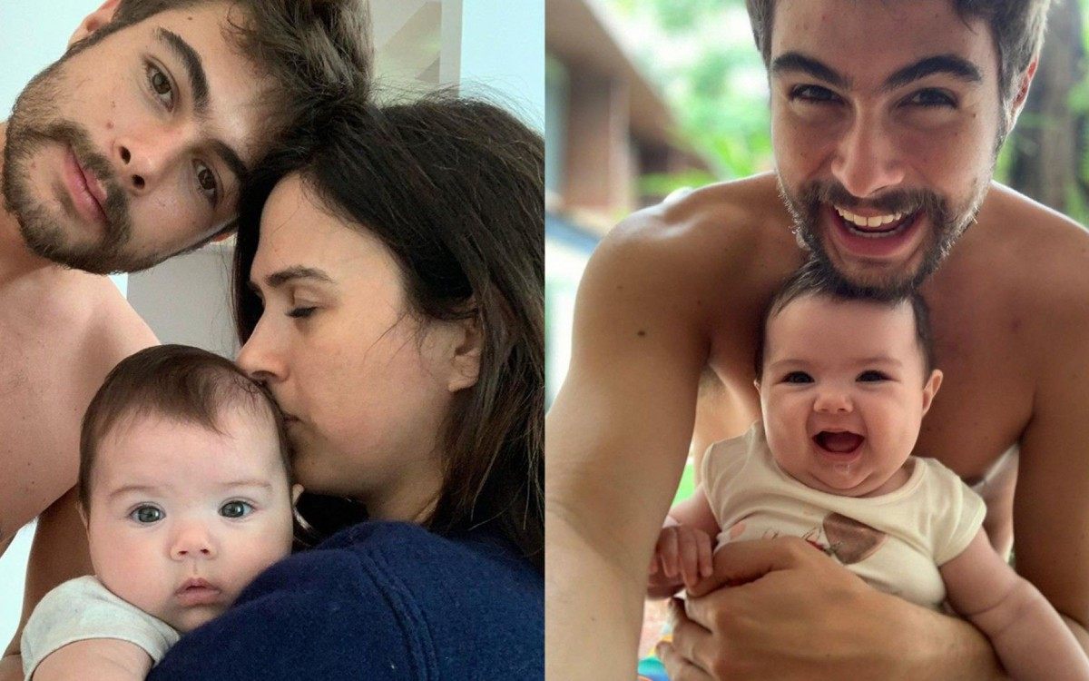 Rafael e Tat&aacute; Werneck com a filha