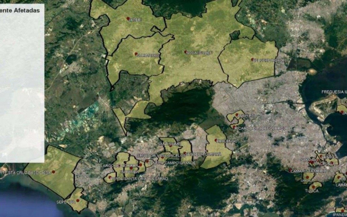 Mapa da Cedae -  REPRODUÇÃO/GOOGLE EARTH