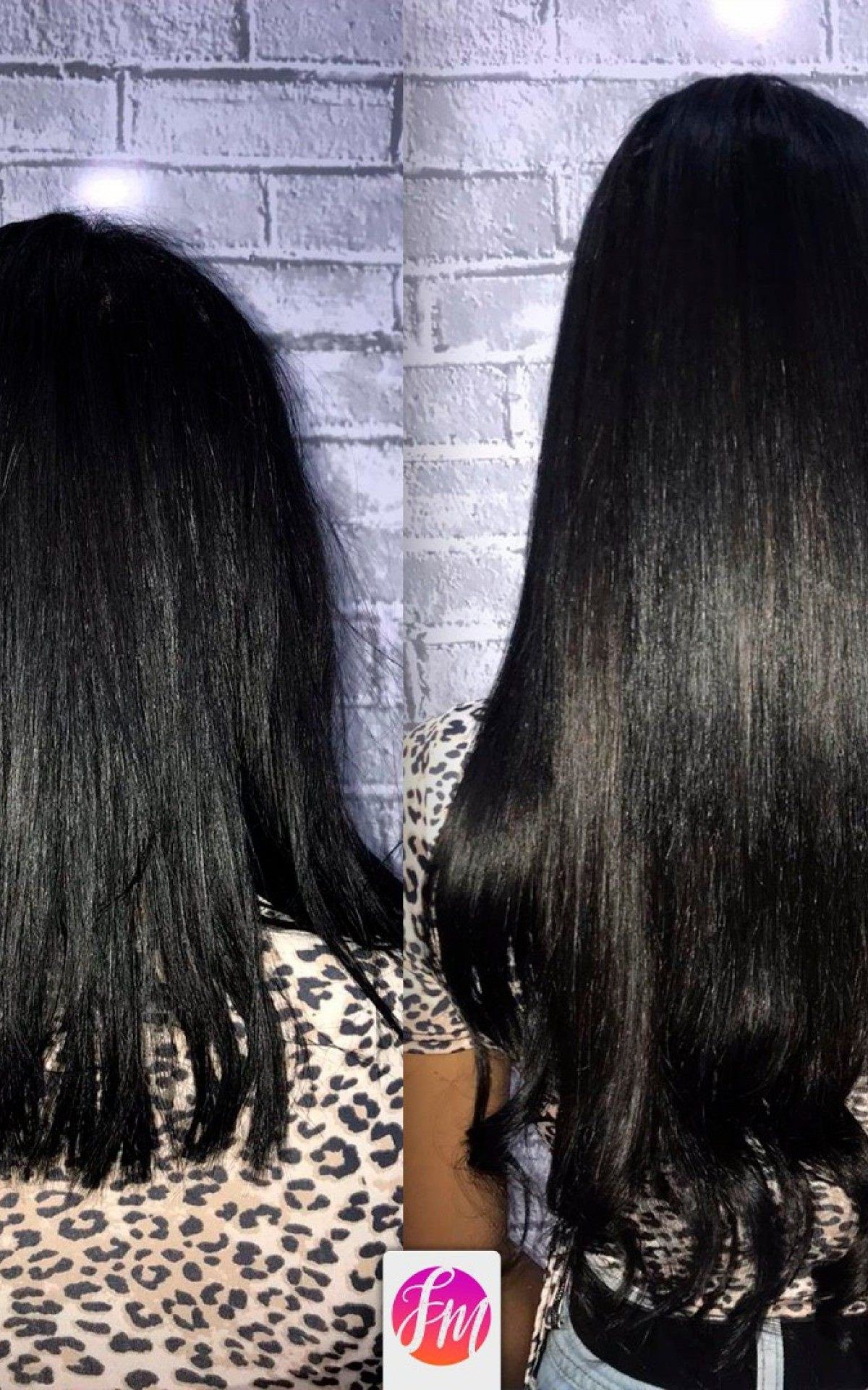 Antes e depois de uma das clientes de Bibi Mourão e Keyla Amaral