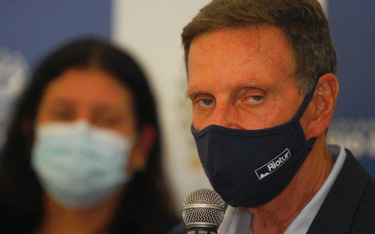 Em coletiva no Pal&aacute;cio Guanabara, o Prefeito Crivella e o Governador em exerc&iacute;cio,Claudio Castro, anunciam novas medidas contra o Covid - 19.