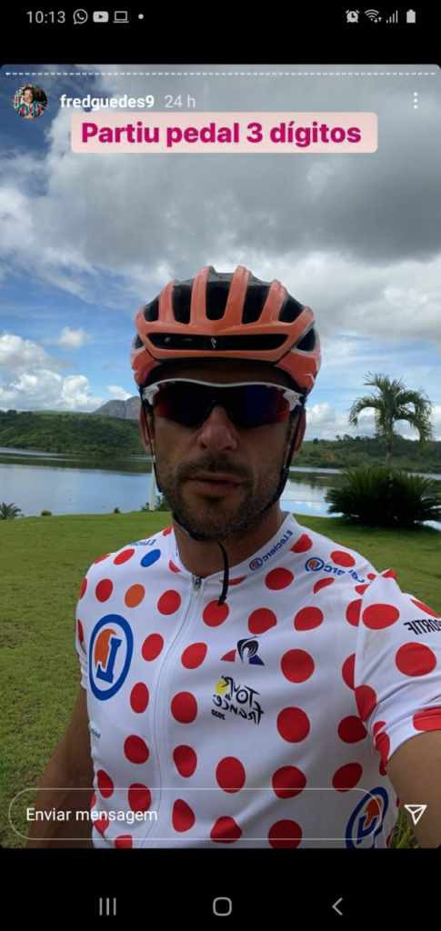 Fred posta stories em dia de ciclismo - Reprodução Instagram