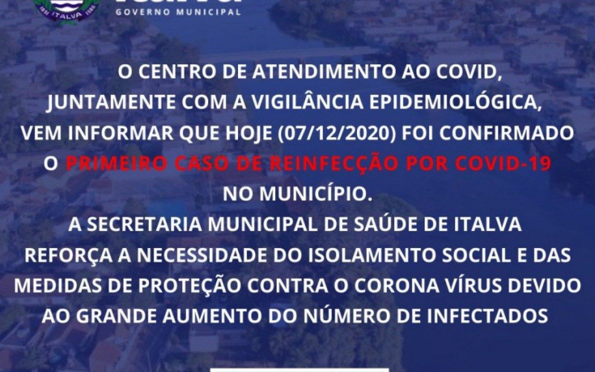 Italva tem 15.299 habitantes, de acordo com o IBGE, e contabiliza, até esta segunda-feira (7), 593 casos da Covid-19, com 13 óbitos causados pela doença, segundo o município. - Foto: reprodução internet