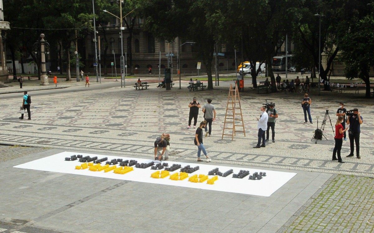 Ato na Cinelândia pela passagem dos mil dias da Morte de Marielle Franco. - Estefan Radovicz / Agencia O Dia
