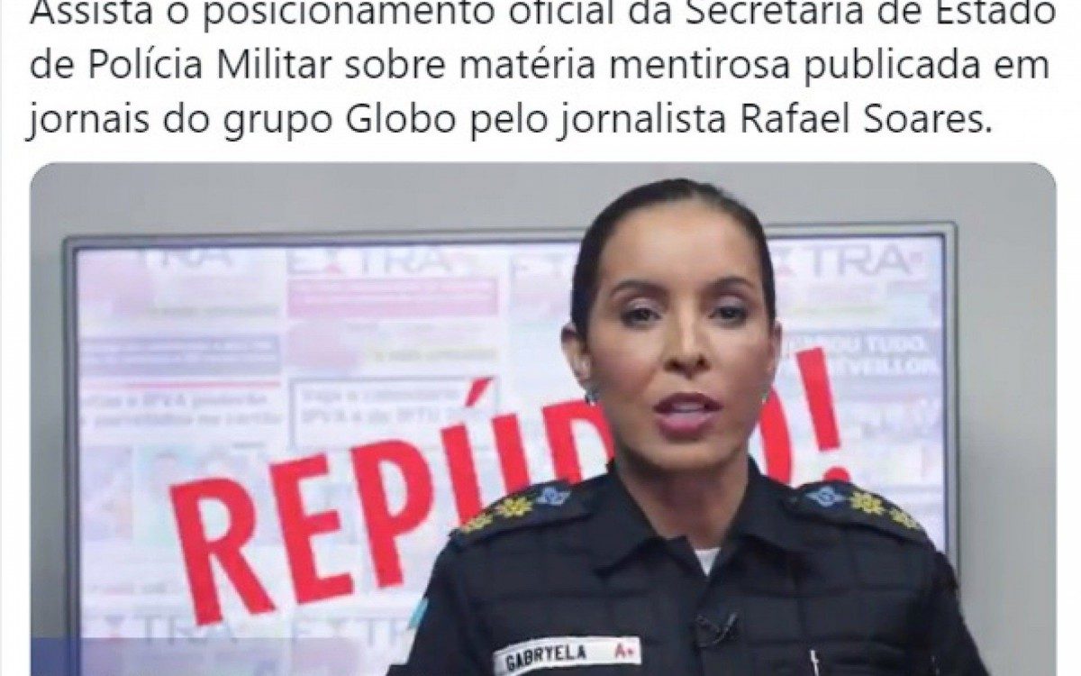 Porta-voz da PM, tenente-coronel Gabryela Dantas, foi exonerada do cargo e vai assumir comando do 23&ordm; BPM - Reprodu&ccedil;&atilde;o/Twitter