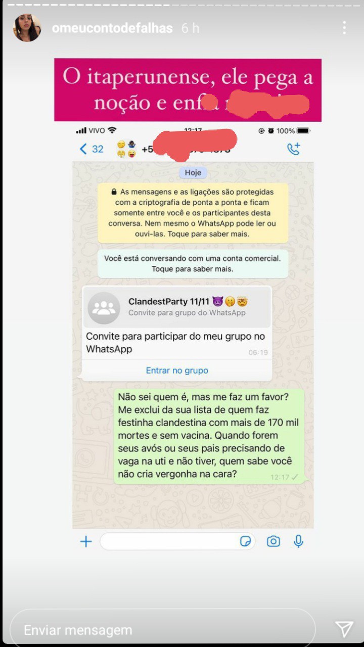 Jovens combinam festa em meio a segunda onda da Covid-19 mesmo com decreto proibindo qualquer tipo de evento no munic&iacute;pio. - Foto: reprodu&ccedil;&atilde;o internet