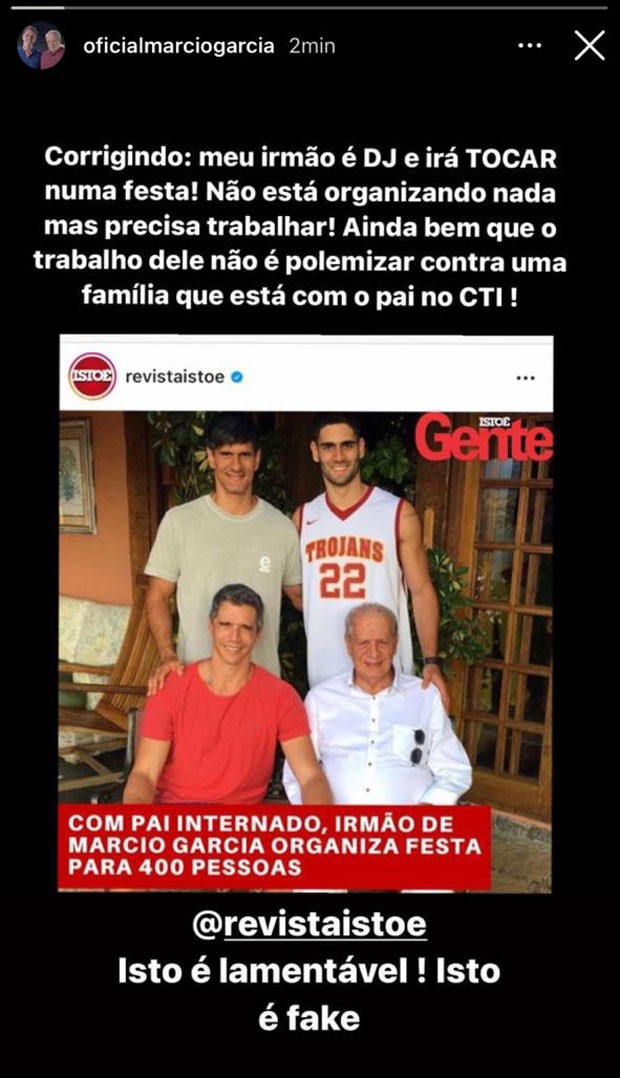 Márcio Garcia defende o irmão - Reprodução Internet