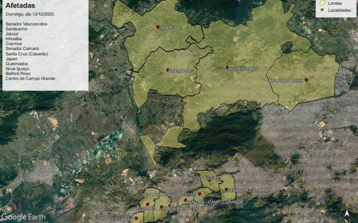 Regiões com abastecimento comprometido neste domingo