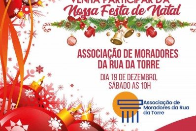 Ajude e colabore com a festa de Natal da 'Associação de Moradores da rua da Torre' em Tamoios