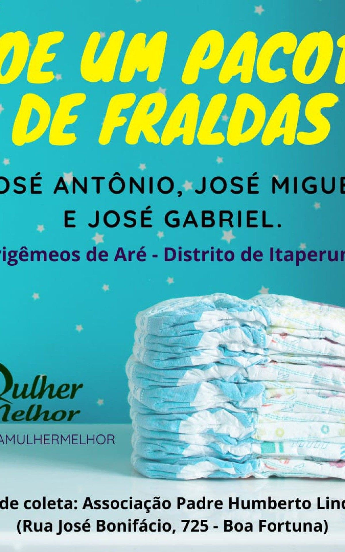 Até o dia 18 de dezembro doações podem ser entregues no horário comercial na Associação Padre Humberto Lindelauf, situada a rua José Bonifácio, 725, bairro Boa Fortuna, em Itaperuna (no antigo Patronato).