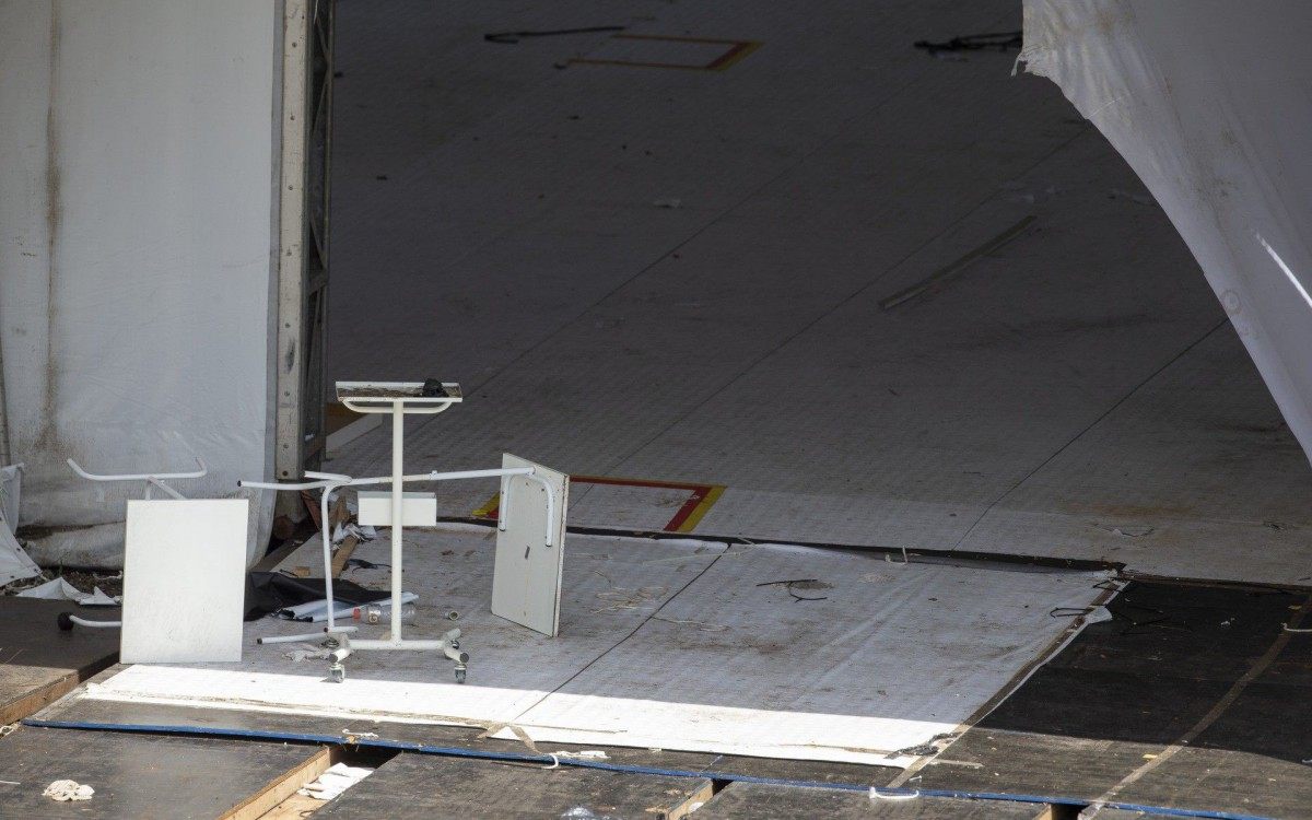 Hospital de Campanha do Complexo do Maracanã fora de funcionamento em plena alta na onda de pessoas infectadas pelo Covid-19 no Rio de Janeiro.