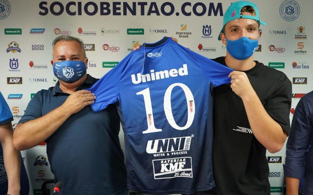 Juninho Manella foi apresentado pelo clube paulista para a disputa do Estadual em 2021 - Divulgação/São Bento