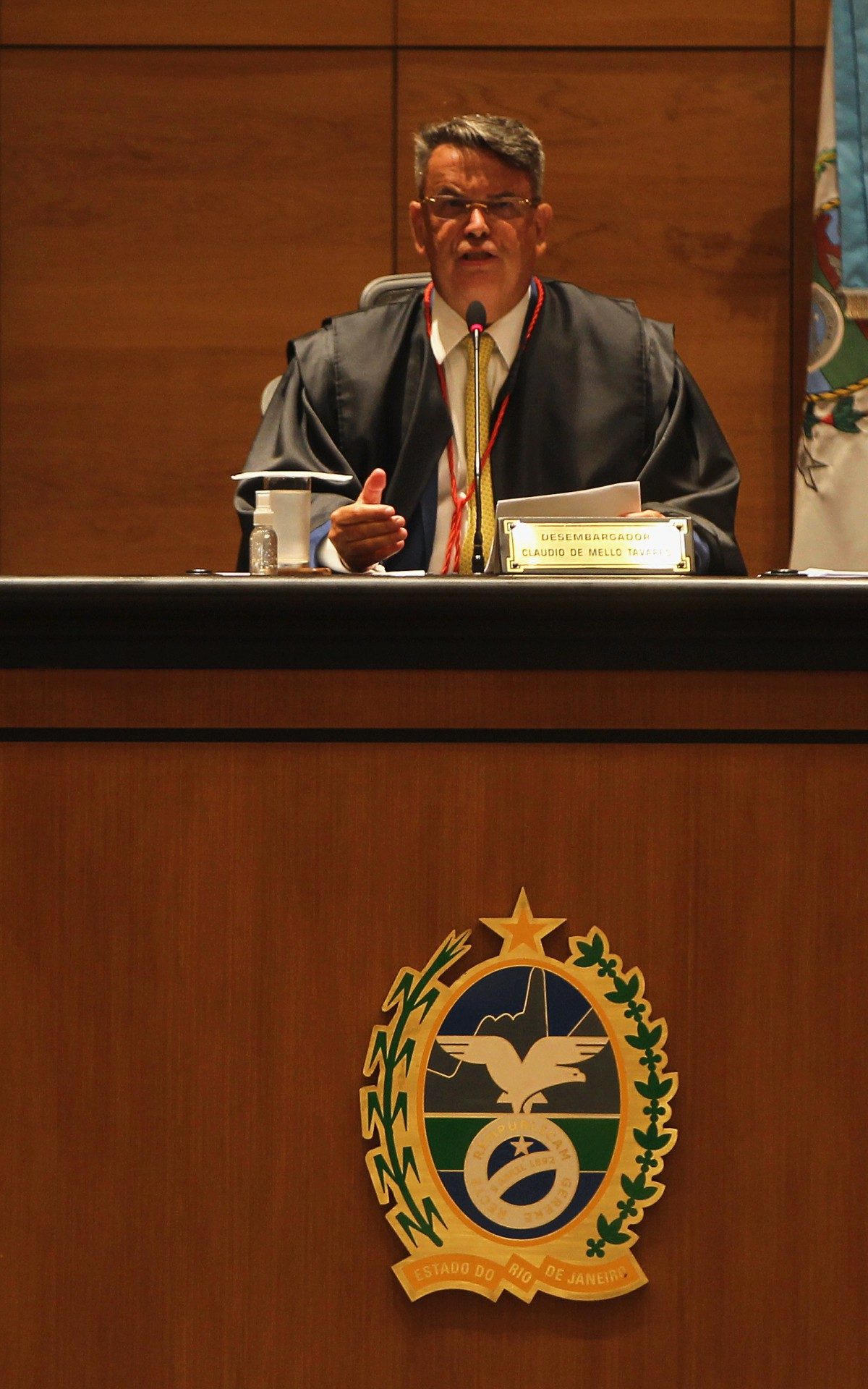 TJ ouve testemunhas no caso do governador afastado, Wilson Witzel, presidida pelo desembargador Claudio de Mello Tavares. Na foto,o Desembargador Claudio Mello. - Estefan Radovicz / Agencia O Dia